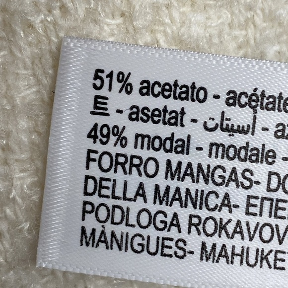 NWT. Massimo Dutti Cream Wool Blend Textured Elegant Cropped Jacket. Size M, L. - Picture 11 of 13